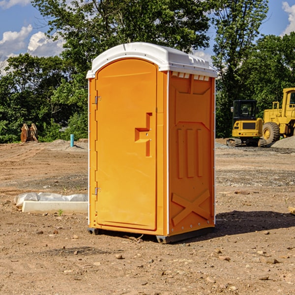 what is the maximum capacity for a single portable restroom in Akron